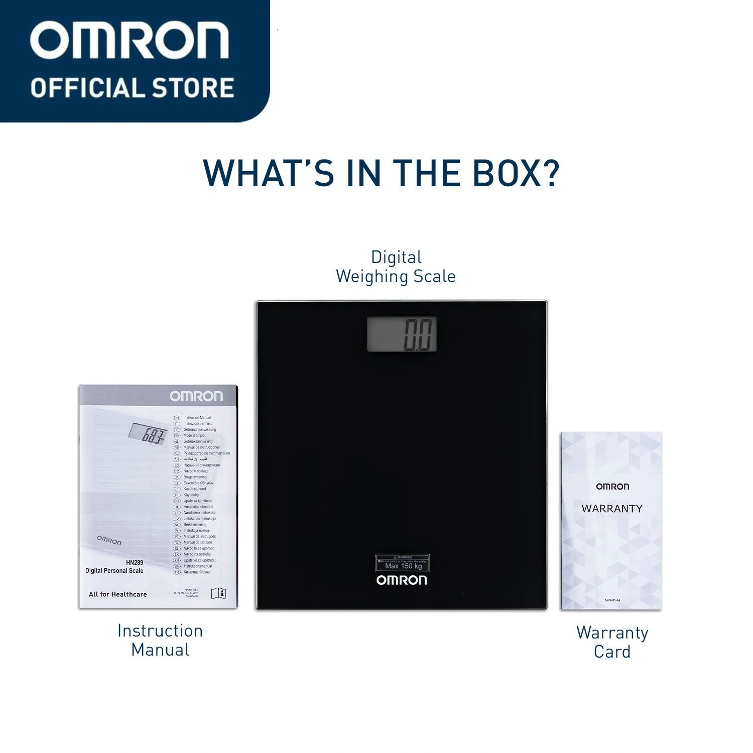 Omron HN-289-EBK Digital Body Weighing Weight Scale - Black