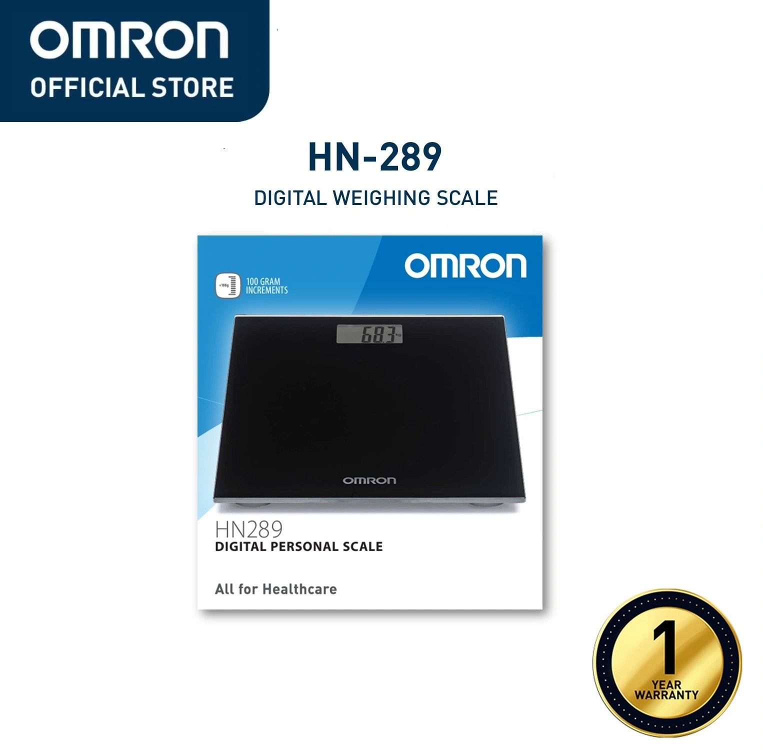 Omron HN-289-EBK Digital Body Weighing Weight Scale - Black